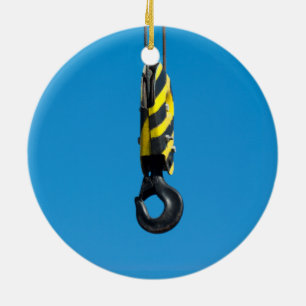 Ornement En Céramique Crane hook with yellow and black stripes hang
