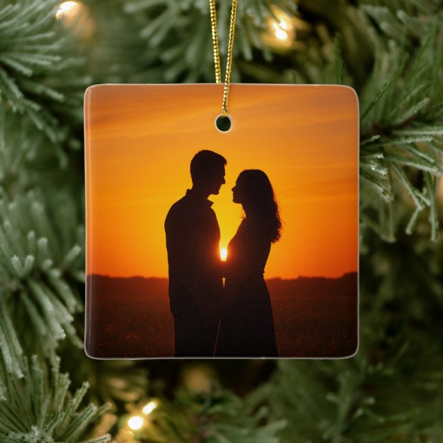 Ornement En Céramique Create your own photo couple (Arbre)
