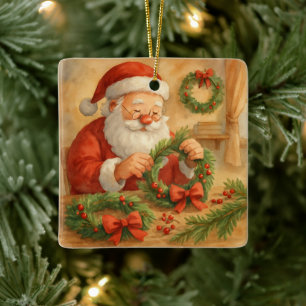 Ornement En Céramique Créateur de couronne de l'atelier du Père Noël Per