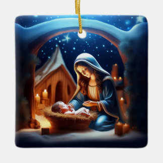 Ornement En Céramique Crèche de Noël