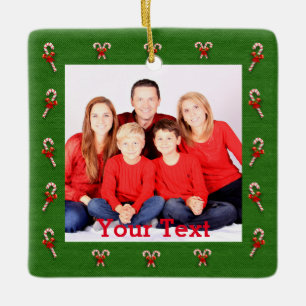 Ornement En Céramique Créer votre propre photo de famille de Noël