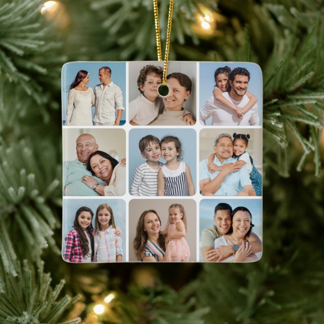 Ornement En Céramique Créez vos propres angles ronds 9 Collage photo (Arbre)
