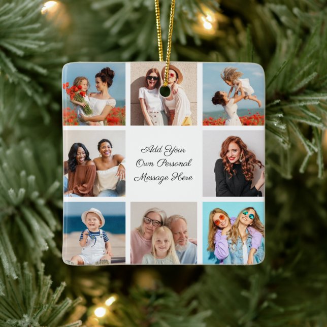 Ornement En Céramique Créez votre propre collection de photos 8 Ajouter  (Arbre)