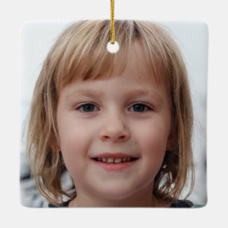 Ornement En Céramique Créez votre propre photo de famille à deux côtés