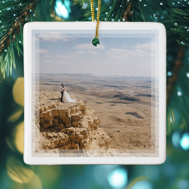 Ornement En Céramique Créez votre propre photo Mariage mémorable personn (Créateur téléchargé)