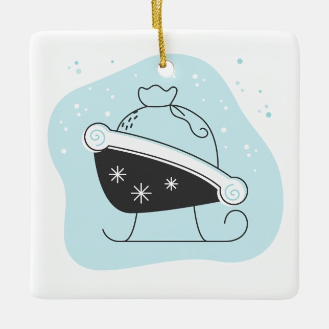 Ornement En Céramique Créez votre propre sac à bascule Père Noël Noël (Devant)