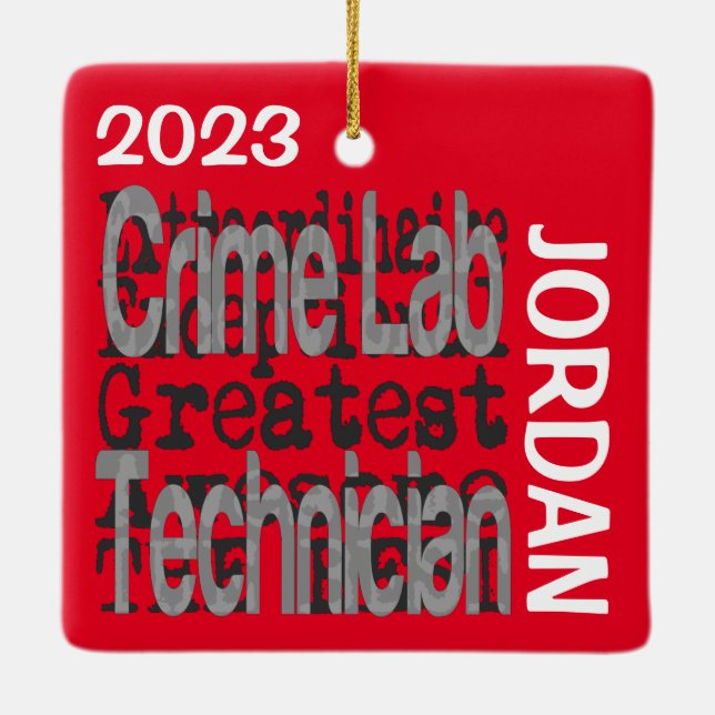 Ornement En Céramique Crime Lab Technician Extraordinaire CUSTOM (Dos)