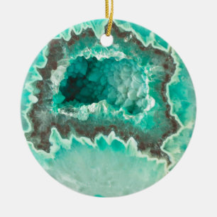 Ornement En Céramique Cristaux de menthe de Geode