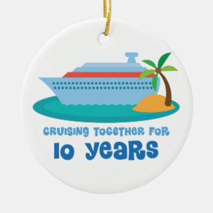 Ornement En Céramique Croisière ensemble pendant 10 années de cadeau