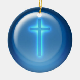 Ornement En Céramique Croix - chrétien