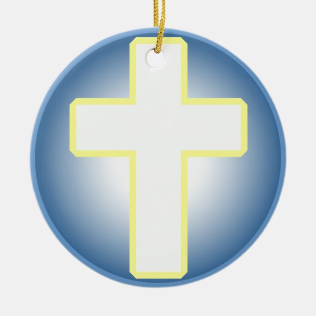 Ornement En Céramique Croix chrétienne (Devant)