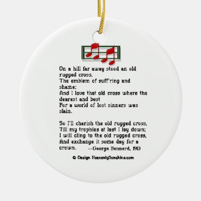 Ornement En Céramique Croix rocailleuse d'ornement d'hymne vieille (Devant)