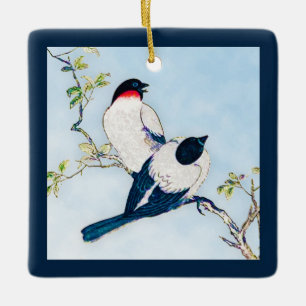 Ornement En Céramique Croquis d'encre japonaise vintage