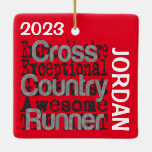 Ornement En Céramique Cross Country Runner Extraordinaire CUSTOM