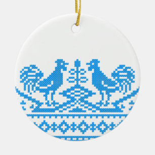 Ornement En Céramique Cross-stitch