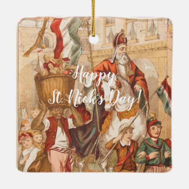 Ornement En Céramique Cru néerlandais Saint-Nicolas de St Nick de (Dos)