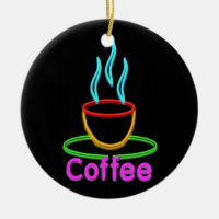 Cuisson à la vapeur de la tasse de Coffe au néon