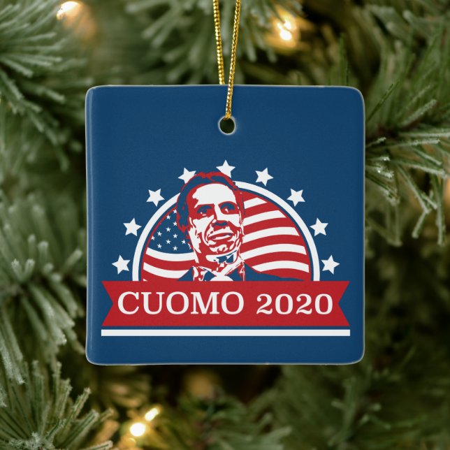 Ornement En Céramique Cuomo 2020 | Vote pour le président (Arbre)