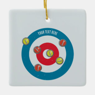 Ornement En Céramique curling Maison et pierres de curling vue du haut