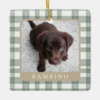 Ornement En Céramique Custom Pet Photo Christmas Ornament