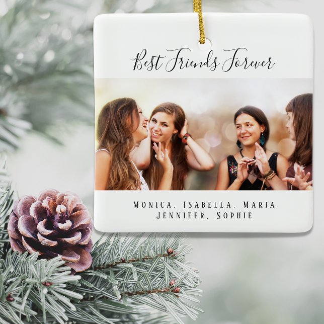 Ornement En Céramique Custom photo best friends forever keepsake (Créateur téléchargé)