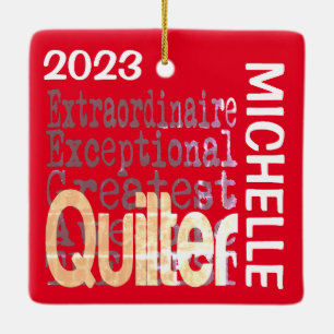 ORNEMENT EN CÉRAMIQUE CUSTOM QUILTER