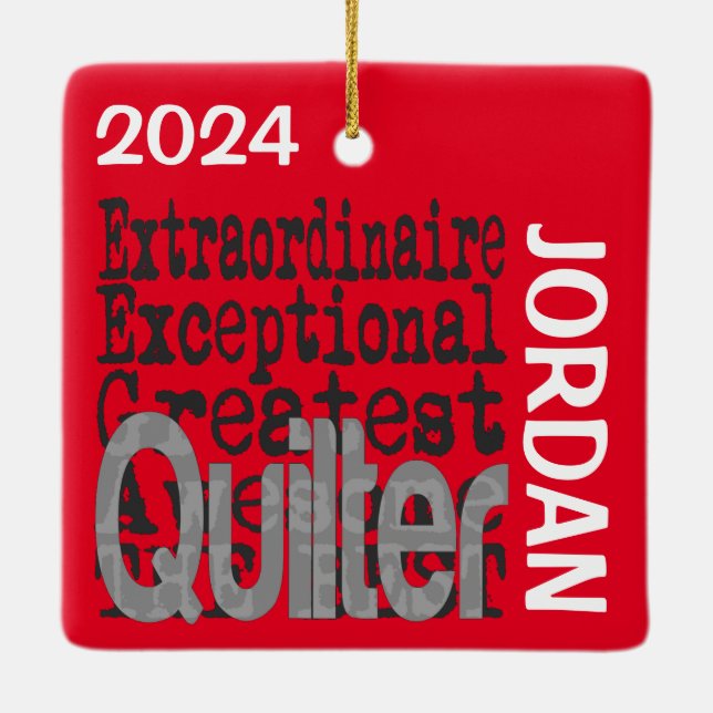 ORNEMENT EN CÉRAMIQUE CUSTOM QUILTER (Dos)