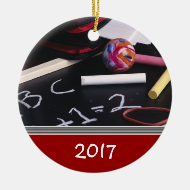 Ornement En Céramique Custom TEACHER'S Christmas Ornament Template (Devant)