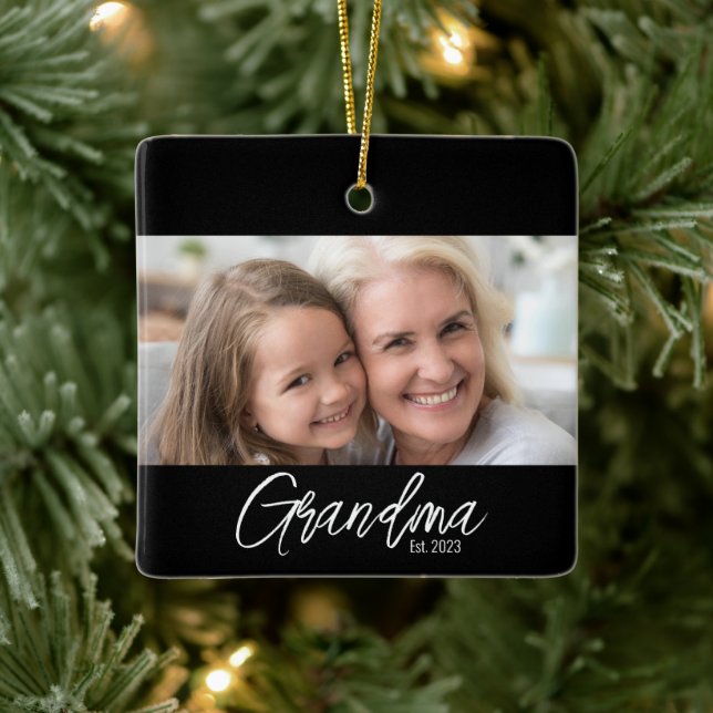Ornement En Céramique Customizable Grandma Est Year Photo Christmas (Arbre)