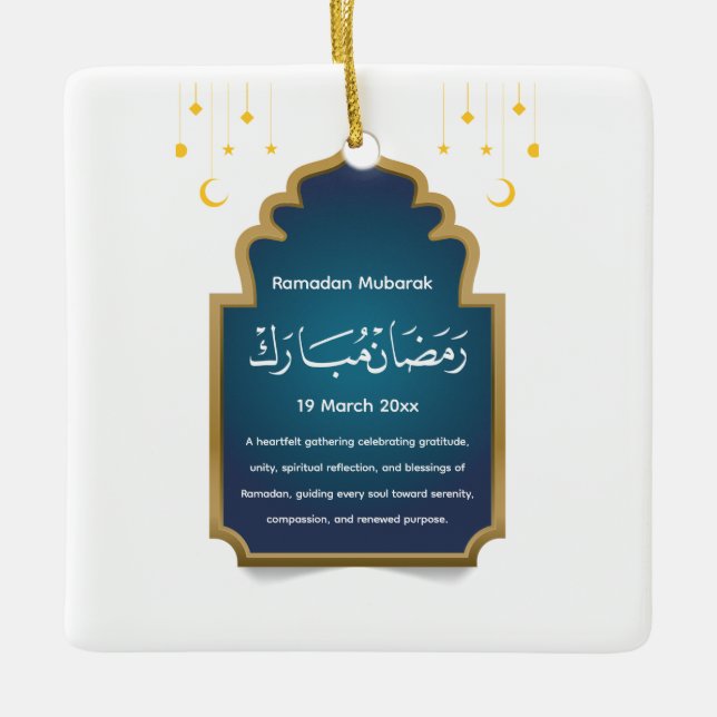 Ornement En Céramique Cut Eid Mubarak Card  (Devant)