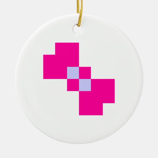 Ornement En Céramique Cute 8 bits Pixel Bow (Devant)
