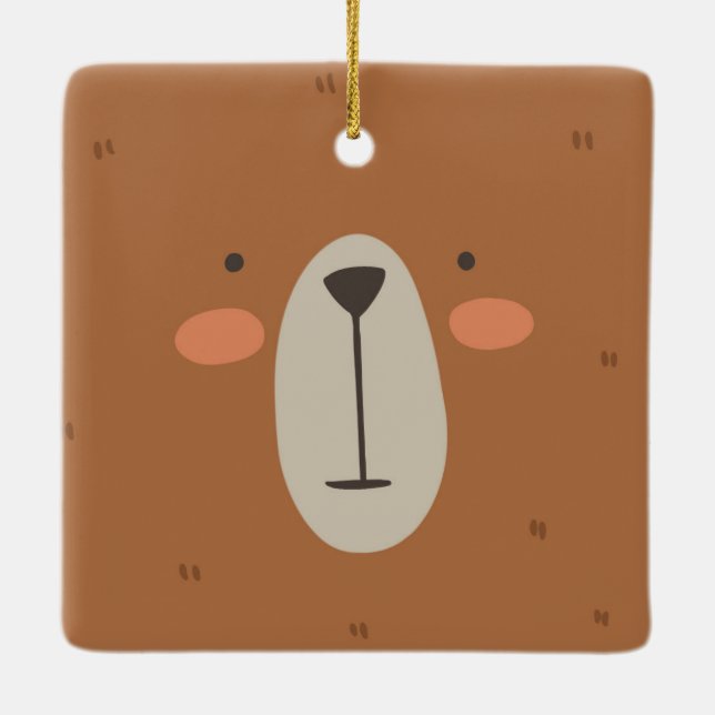 Ornement En Céramique Cute Bear Kids Baby Nursery Room (Dos)