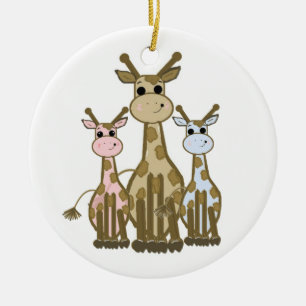 Ornement En Céramique Cute Cartoon Giraffe Famille