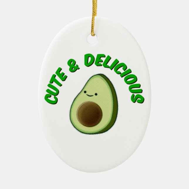 Ornement En Céramique Cute Et Délicieux Avocado (Devant)