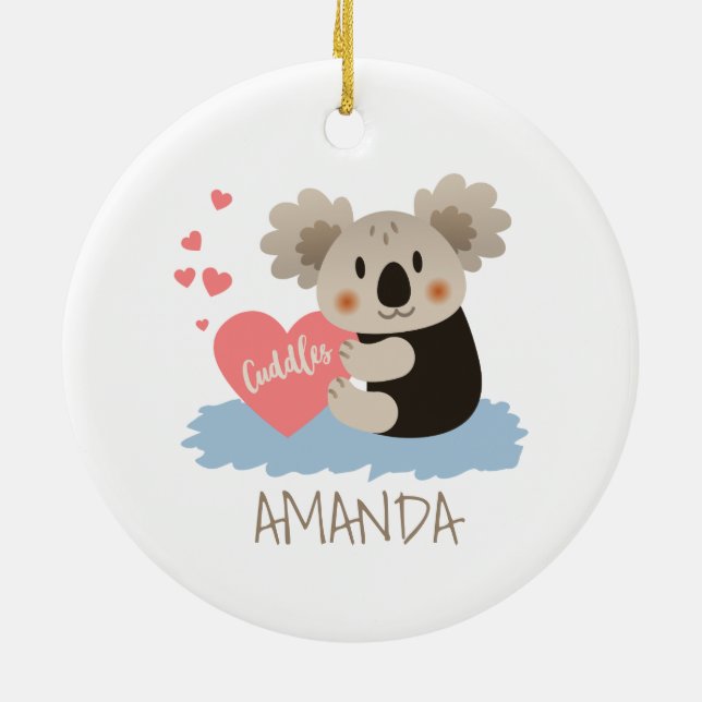 Ornement En Céramique Cute Koala Cuddles ID386 (Dos)