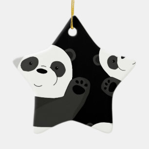 Ornement En Céramique Cute pandas
