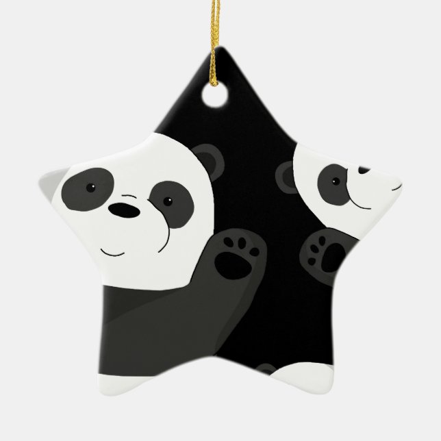 Ornement En Céramique Cute pandas (Devant)