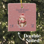 Ornement En Céramique Cute Winter Hedgehog Baby Girl Birth Stats<br><div class="desc">Annoncez l'arrivée de votre petite fille avec notre joli Hérisson d'hiver Baby Birth Stats en céramique ornement. Ce charmant design présente un adorable Hérisson d'hiver d'aquarelle orné d'un casquette et d'une écharpe douillets. Entouré d'un décor rose et serein, avec une douce chute de neige, il crée une atmosphère apaisante et...</div>