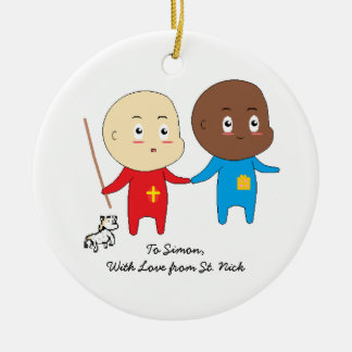 Ornement En Céramique Cutieful Kids Art St. Nicholas Cute Twin Babies