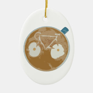 Ornement En Céramique Cyclisme Art Latte