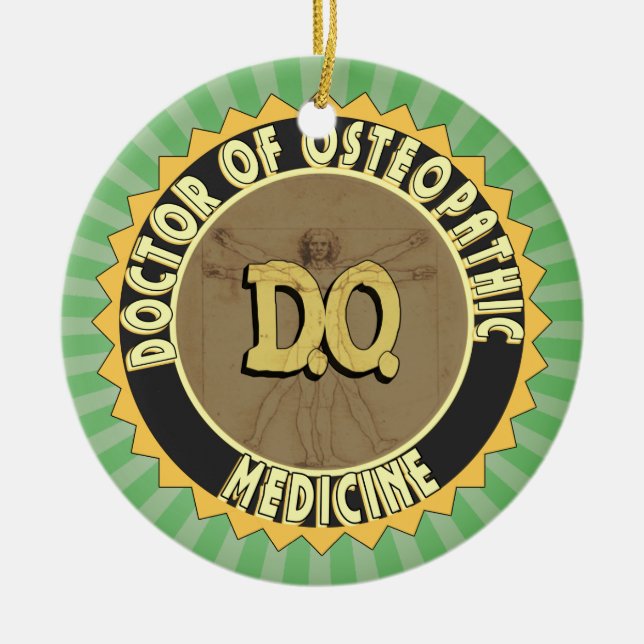 Ornement En Céramique D.O. BADGE vitruvian Homme DOCTEUR OSTÉOPATHIE (Devant)