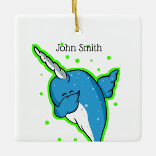 Ornement En Céramique Dabbing Narwhal