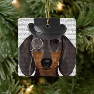 Ornement En Céramique Dachshund, Hound officiel et Casquette