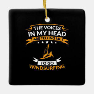 Ornement En Céramique Dans Ma Tête Je Veux Aller Planche À Voile
