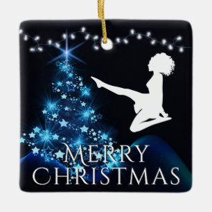 Ornement En Céramique Danse irlandaise personnalisée Soft Shoe Bleu Noël