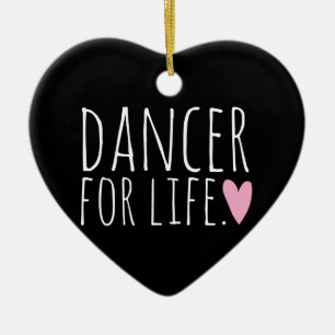 Ornement En Céramique Danseur pour le noir de la vie avec le coeur