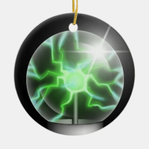 Ornement en céramique d'arbre de boule verte de