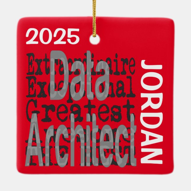 Ornement En Céramique Data Architect Extraordinaire CUSTOM (Dos)