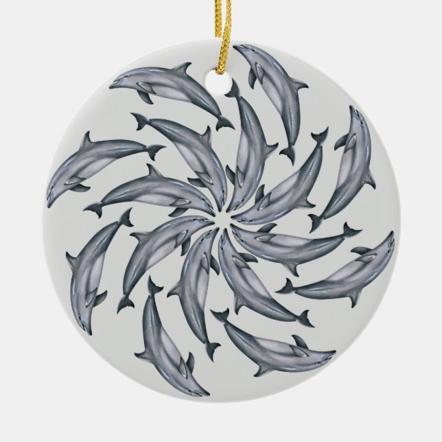 Ornement en céramique dauphin (Devant)