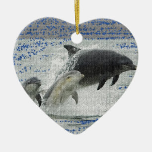 Ornement En Céramique Dauphins